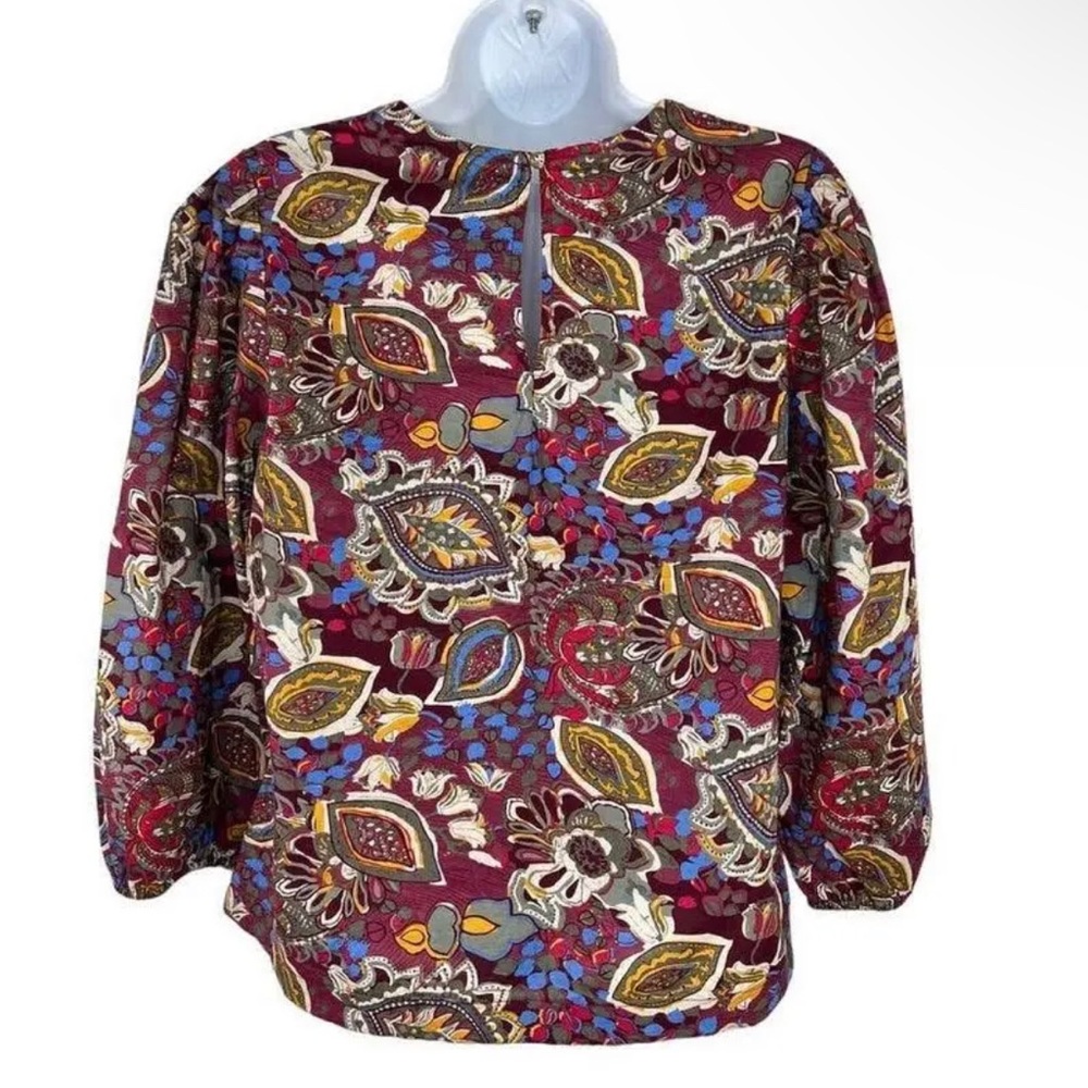 EVEREVE Scoop Neck 3/4 Sleeve Pattern Top Size L - Picture 9 of 10